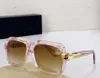 Pembe Kristal Kare Güneş Gözlüğü 607 Kahverengi Duman Adam Moda Güneş Gözlükleri UV400 Koruma Gözlük Kutu
