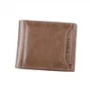 Gorące portfele sprzedaży dla mężczyzn z kieszonkowym portfelem portfelem identyfikacyjnym sprzęgła z suwak Vintage portfel karty kredytowej z prezentem torby na monety
