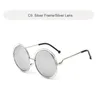 2020 Round taille surdimensionnée Lens surdimensionnés Vintage Lunettes de soleil Femmes Brand Designer Metal Frame Lady Sun Glasse