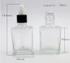 10 flacons compte-gouttes en verre carré transparent de 1 oz petit 30 ml avec pipette