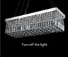 モダンクリスタルシャンデリア天井の長方形ぶら下げledシャンデリアの居間の寝室のキッチンノルディックダイニングルームライト