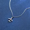 La Monada Aircraft 925 Sterling Silver Necklaces For Women Airplane 925 Silver Chain Necklace Women Jewelry Korean Female Q0531