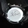 Reloj de lujo para hombre con correa de caucho roja, movimiento de cuarzo, cronógrafo, relojes para hombre, diseño único, reloj de pulsera brasileño dorado, esfera grande Montre De Luxe