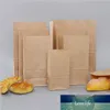 100 unidades / lote Kraft Wedding Party Brown Paper Bag Favores Handmade Pão Bolinhos do presente Bolsas Biscuits Embalagem Embalagem Suprimentos