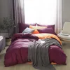 2020ニューホーム寝具ソリッドリネン100％コットンABサイド布団カバーブリーフスタイルの寝具3/4ピースベッドセットT200706