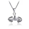 Stainless Steel Sport Hand Dumbbell Pendant Necklace Chains Hip Hop Necklaces Women Men Fashion Fine Jewelry Will and Sandy