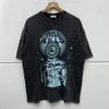 Wassen T-shirt Mannen Vrouwen Hoge Kwaliteit HIP HOP EYE PRINT T -EOOR OVERSIZE TOPS Vintage korte mouw echte foto's