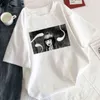 T-shirt Tearful Girl Esthétique Style Coréen T-shirt Femme Blanc Graphique Harajuku Tee Noir Manga Anime T-shirt Femmes Vêtements G220228