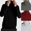 Mens Ginásio Fino Hoodie Longo Manga Com Capuz Com Máscara Suéter Casual Splice Grande Máscara Open-Forked Meatshirt Cuidados Com Capuz