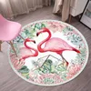 Europe du Nord Flamingo Licorne Tapis Rond Dessin Animé Salon Chambre Enfants Jouer Tapis Chaise Suspendu Panier Cercle Tapis Antidérapant 220301