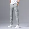 Męskie cienkie spodnie Solidne spodnie Kolorowe Spodnie Inteligentne Business Fit Body Schodźce Mężczyźni Bawełniane oddychające spodnie 201110