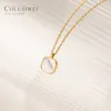 Colusiwei Véritable 925 Sterling Silver White Shell Géométrique Carré Pendentif pour Wome Lien Chaîne Collier Corée Style Fine Jewelry Q0531