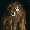 Pinces à cheveux Barrettes 2021 Luxe Plein Strass Star Moon Forme Accessoires de mariée Fantaisie Cristal Pins Bijoux1