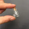 Mini Hearts Shape Flaskor Pendants Små glas med korkburkar Gifts Injektionsflaskan Transparent Clear 100pcs Gratis Fraktkvalité