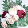 2 stks peony kunstmatige bruiloft bloem muur arrangement boog achtergronddecoratie roos krans deur drempel decor wit 220311