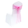 Organza Chair Sash Bow For Cover Banquet Wedding Party Event Chrismas Decoration Sheer Organzas Fabric ChairCovers Sashes LLS631-WLL