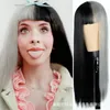 Peluca de cosplay sintética de 68 cm con flequillo Simulación Pelucas de cabello humano Postizos para mujeres en blanco y negro Perruques en 5 colores 011 #