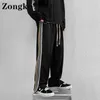 Zongke Patchwork Travail Pantalon Hommes Mode Chinois Taille 3XL Japonais Streetwear Hommes Pantalon Noir 2022 Printemps Nouveautés Y220308