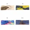 Sport Hoofdband Tie Dye Cross Sweatband Elastische Wide Bandana Yoga Gym Running Hair Band Tulband Headwraps Haaraccessoires 10 Designs