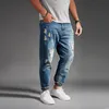 Мужские джинсы разорваны для мужчин Blue Black Denim Mens Jean Homme Harem Hip Hop Plus Bunders 44 46 48 Uomo Fashions Jogger PA2387