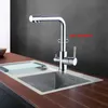 Senlessen oczyszczona bateria kuchenna Dual Spout Dual Control Purification Tap Deck Mount Hot and Cool Water Para KICTHEN SING T200710