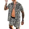 2021 Summer Mens Fashion 2021 Designerskie koszule dla Męskie Zestaw Fancy Hawaje Beachwear Kwiatowy Drukowany Krótki Rękaw Camisetas G1222