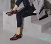 Дизайнерские мужские кожаные туфли с кружевной удобной шнуркой обувь Черный и коричневый размер 39-47 Офис ручной работы