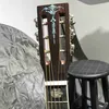 Custom Om Body AAAAA Guitare acoustique en bois massif de 40 pouces avec reliure d'ormeau Accepter guitare, basse, ampli, pédale, OEM