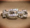 Moda de luxo designer banda anéis para mulheres brilhando cristal bling diamante prata geometria elegante anel jóias com zircônia cz for253z