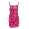 BOOFEENAA Neon Pink Zebra Print Vestito sexy da club Kendall Jenner Mini abiti con cinturino per spaghetti Vestito estivo aderente dalla fasciatura C15AB11 Y261Z