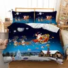 Xmas Bedding Set Twin Full Queen King AU Single UK Double Size Duvet Cover 3D Bedclothes Pillowcase Bed Linen Kid Christmas Gift 201120