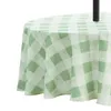 UFRIDAY Nappe d'extérieur à carreaux Nappe ronde en tissu de polyester imperméable Couverture de table avec trou de parapluie à glissière pour jardin T200707