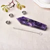 Naturligt kristallrör Original Stone Polished Rökning Tube Dream Amethyst Utländsk Hexagonal Singel Petced Cigarette Holder