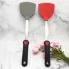 Spatule multicolore Cuillère à soupe Silicone de qualité alimentaire Ustensiles de cuisine Point rouge Pelle en silicone en acier inoxydable Spatule antiadhésive WVT0263