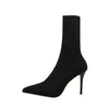 女性のブーツスグニスセクシーな靴下ブーツ女性ファッションの靴2020春秋の足首ブーツブーティ女性のためのハイヒール