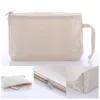 Diy Blank Sublimation Pillow Canvas Bags Women Zipper Makeup Bag Portable Handbag Heat Transfer Print Student Pen Bag