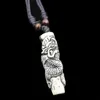 Lotti interi 12 pezzi COOL Boy men039s Simulazione Bone Carving Totem Drago Ciondolo Perline di legno Collana pendente amuleto Fortunato Gif7511787