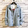 Giacca da uomo in stile giapponese Giacche di jeans nere Hip Pop Streetwear Cappotto da uomo cool Giacca da bomber di grandi dimensioni M-5XL per ragazzi maschi 201226