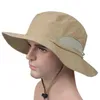 Sombreros de ala ancha de pescador Sombrero de protección solar UV de secado rápido Gorra de visera para el aire libre Causal Viajes Camping Sombrero para el sol Gorra transpirable sólida al aire libre LSK1997