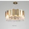 Ledde runda ljuskronor belysningar kristall postmodern kreativ design hängande lampa för levande matsal sovrum guld inomhus glans