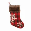 Kerstboom Stocking Santa Claus Gift Candy Sock Bag Hanger Sneeuwvlok Elanden Patroon Xmas Decoratie Bomen Hanging Kousen BH4129 TYJ