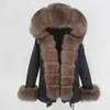 OFTBUY New Waterproof Short Parka Winter Jacket Women Real Fur Coat Natural Fox Fur Collar Hood Warm Streetwear Detachable