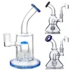 Clear Gourd Beaker Bong Glass Bubbler Smoking Pipe Showerhead Perc Water With 14mm Joint Banger