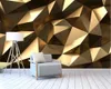Aangepaste behang Foto Gouden Geometrische Bal Ruimte 3D Achtergrond Muur Muurschilderingen Woondecoratie Woonkamer Slaapkamer