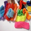 Wholesale 50pcs/lot 1.5" Newborn kids girl Top TuTu crochet headband diy hair accessories material 38Color Free Shipping LJ200903