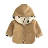 Vår Höst Tjocka Tjejer Jackor Dubbelsidiga Barn Ytterkläder Brev Sport Hoodied Coats Barnkläder Tonåring Trench Coat 201104