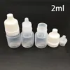 Spedizione gratuita 2ml bottiglia di plastica per collirio vuota contagocce farmaceutica contenitore per olio essenziale bottiglie all'ingrosso