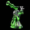 Round beaker glass water pipe smoking pipes hookahs oil rig bongs silicone smoke bong for dry herb