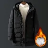 冬のトレンチジャケットの男性ファッション長い厚い綿のコートレジャーフード付きパーカージャケットメンズウォームコートプラスサイズ20119