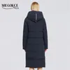 Miegofce Winter Womens Cotton Coat Längd enkel stil Vindsäker jacka Parkas Fashion Stylish Woman 201026